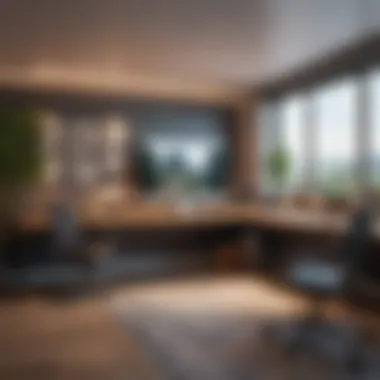 Innovative Design in Modern Workspace Modern workspace showcasing innovative design and practicality
