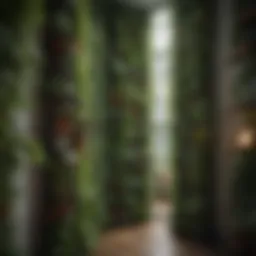 Vertical garden showcasing various vegetables