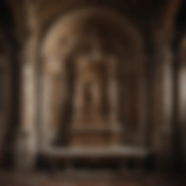 Intricate details of the altar within La Ermita de la Caridad