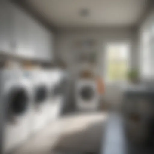 A clean and organized laundry room showcasing a well-maintained dryer vent.