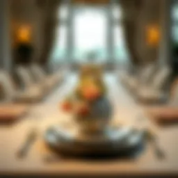 Exquisite formal table setting with fine china and elegant cutlery