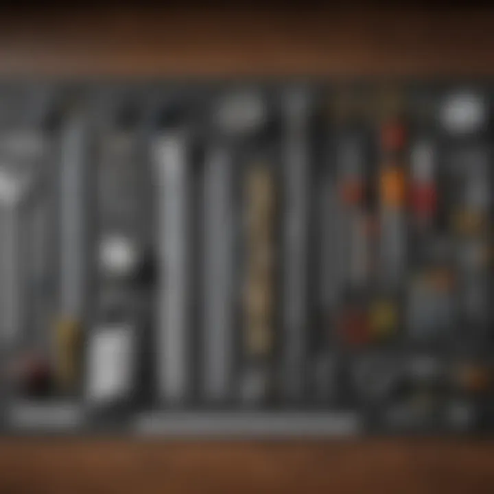 An assortment of measuring tools laid out for efficient room measurement.