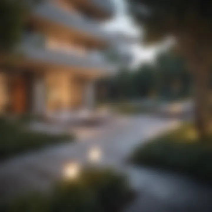Serene outdoor spaces surrounding Montage Apartments