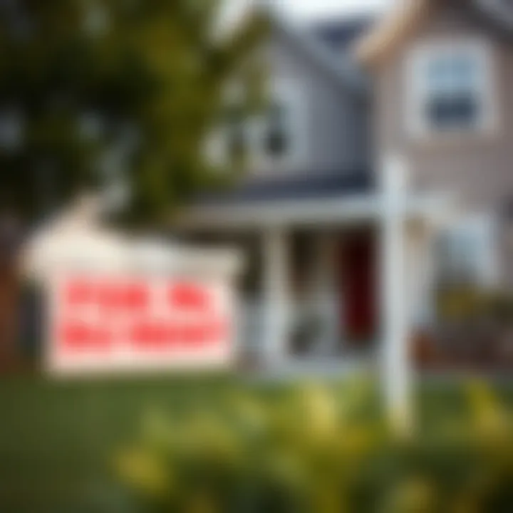 A rental property with a 'For Rent' sign displayed.