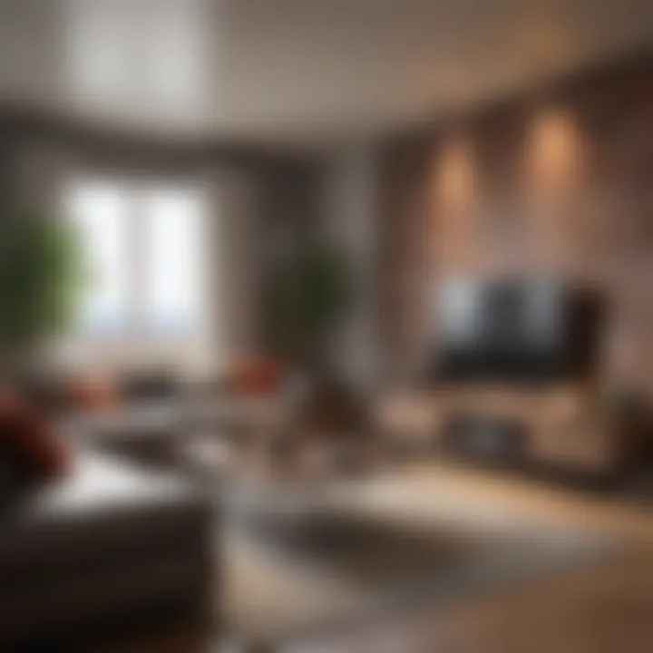 Cozy living room interior showcasing rental space