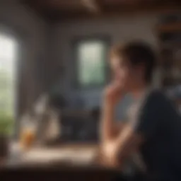 Illustration of a young adult contemplating their future