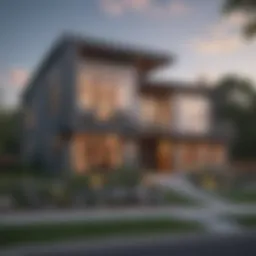 A modern home showcasing its exterior features