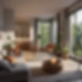 Cozy one bedroom apartment interior with natural light