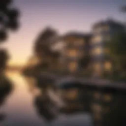 Scenic view of Redwood Shores waterfront during sunset
