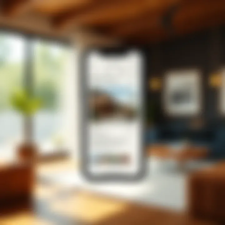 A smartphone displaying a rental listing with self-touring options