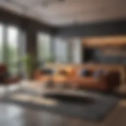 Stylish studio apartment showcasing space efficiency