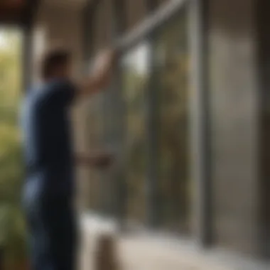 A person using a squeegee for streak-free results.