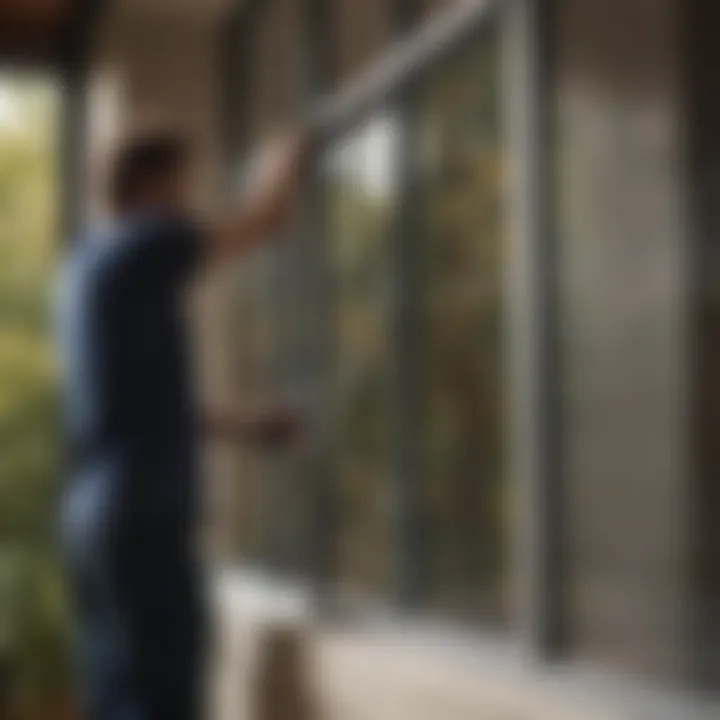 A person using a squeegee for streak-free results.