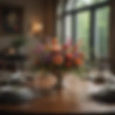 Captivating Centerpieces for Dining Atmosphere A beautifully decorated table featuring floral centerpieces