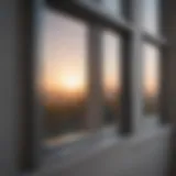 Close-up of pristine window with sunlight reflecting off glass