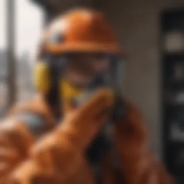 Safety gear including gloves and goggles set for window cleaning