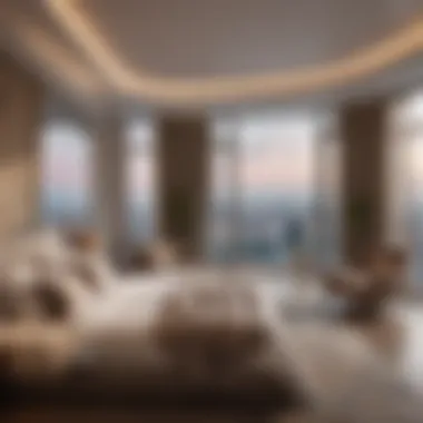 Opulent Bedroom with Panoramic Views Luxurious bedroom with panoramic windows