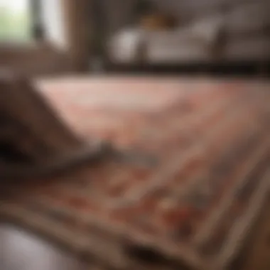 A collection of various rug materials with cleaning tips