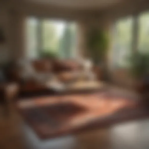A cozy living room with a beautifully maintained area rug.