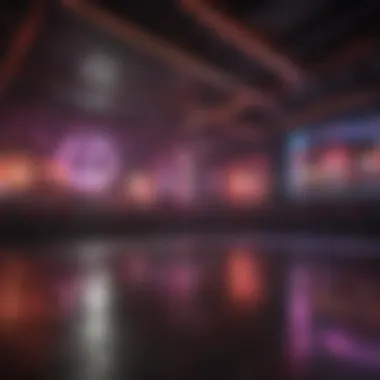 Nightclub with Dynamic Vibes Lively club with dance floor and colorful lighting reflecting nightlife energy