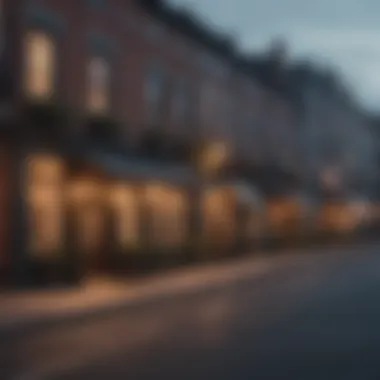 Charming street lined with unique accommodations and local entertainment venues