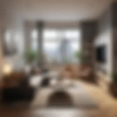Thoughtful Design for Efficient Living Interior view showcasing the layout of a studio apartment