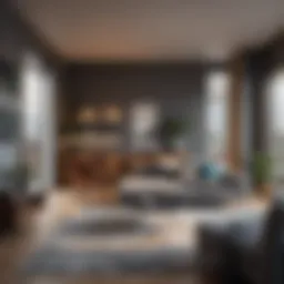 Stylish one-bedroom studio apartment with modern decor