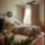 A serene bedroom with organized decor and fresh linens