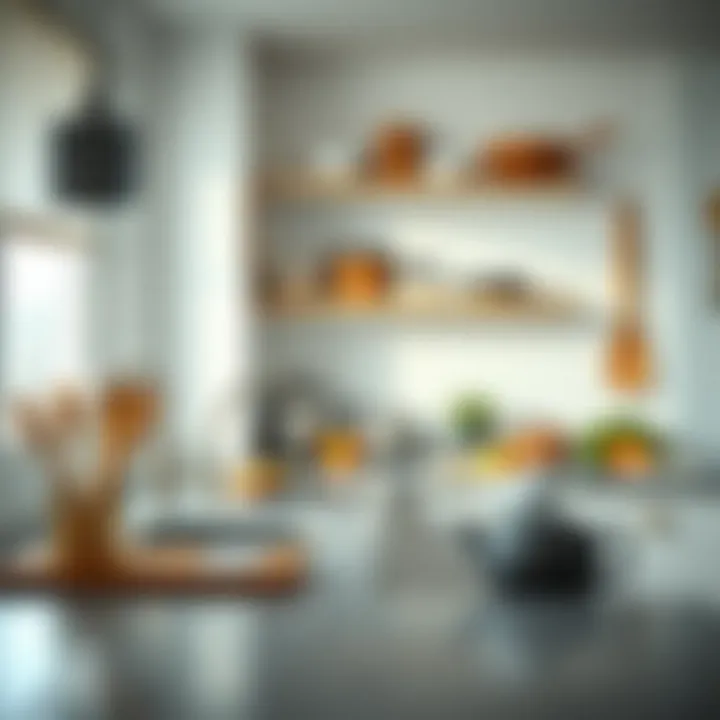 An efficient kitchen with neatly arranged utensils and sparkling surfaces