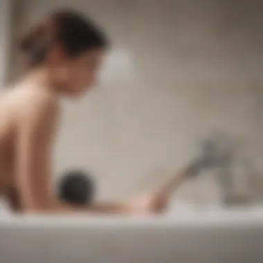 Using a Plunger Effectively A person using a plunger on a bathtub drain