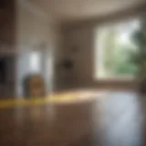 Measuring a room with a tape measure