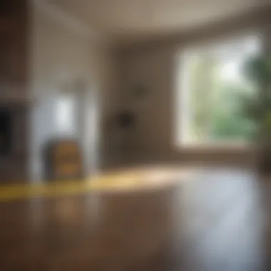 Measuring a room with a tape measure