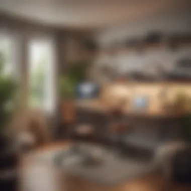 Cozy Workspace in a Shared Living Environment An organized workspace in a shared apartment, reflecting a balance of productivity and comfort