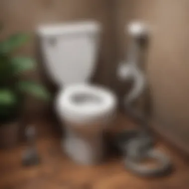 A homeowner using a toilet snake effectively