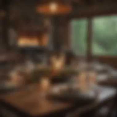 Casual Dinner Arrangement Casual dinner arrangement showcasing rustic elements and simplicity