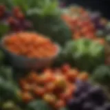 A vibrant selection of container-grown vegetables showcasing diverse colors and shapes.