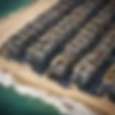 Aerial view of Venice Beach showcasing rental apartments and the ocean.