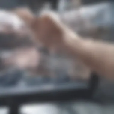 Gentle Cleaning Technique Person demonstrating the gentle cleaning of a plasma TV screen