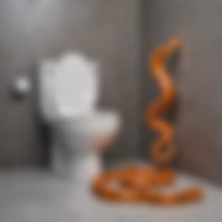 A variety of toilet snakes displayed in a store aisle