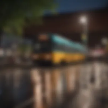 High-quality public transportation system in Washington D.C. with metro stations and buses.