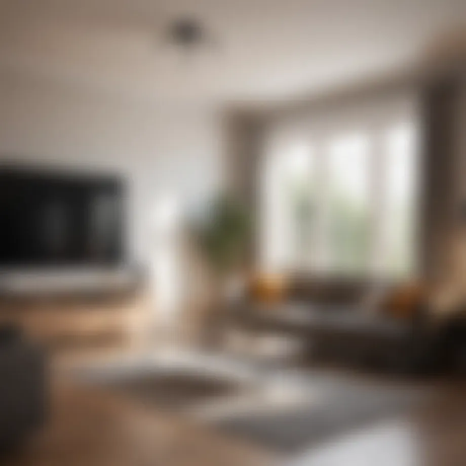 A pristine living room showcasing the effects of deep cleaning